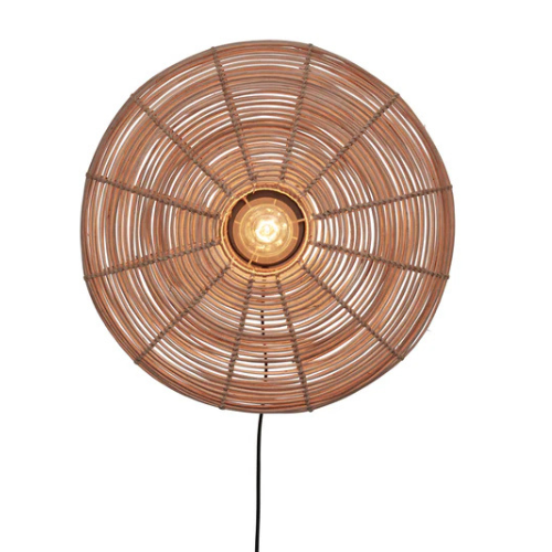 Good&Mojo Wandlamp Tanami rotan schijf L dia.55xh.14cm. naturel